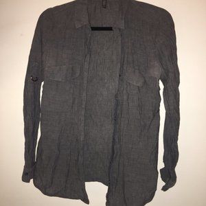 Eileen Fisher Blue Chambray Button Up Shirt, XS